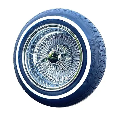 14x7 Reverse Chrome 100 Spoke Wire Wheels + 175/70R14 Whitewall Tires - Set Of 4 • $1879.99