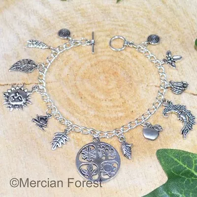 Wheel Of The Year Charm Bracelet - Pagan Sabbat Jewellery Wicca Witch 4 Seasons • £10