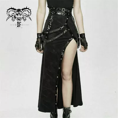 Women's Punk Vintage High Waist Sexy Split Skirt Japan Style Cosplay Half Skirts • $104.60