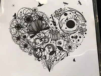 IndigoBlu Cling Rubber Stamp - Love Is Floral Flowers Heart Dragonfly Etc • £4.99