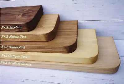 £2 • Buy Shelf With Curved Rounded Edges SOLID WOOD Incl.concealed Brackets RUSTIC CHUNKY