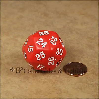 NEW Red D30 Opaque 30 Sided D&D RPG Gaming 30mm 1 1/4 Inches Dice Koplow • $3.99