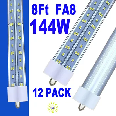 12 Pack 144W T8 8FT FA8 Single Pin Led Tube Light Bulbs 8' Led Shop Light 6500K • $219