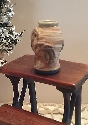 1:12 Miniature Pottery Vase With Palm Palmetto Tree By Artisan Jason Feltrope • $35