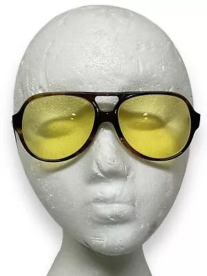 Vintage American Optical AO 580 Tortoise 52[]15 Prescription Yellow Lenses • $29.99