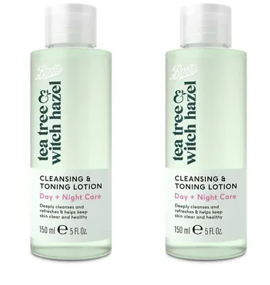 £12.95 • Buy Boots Tea Tree And & Witch Hazel CLEANSING AND TONING LOTION 150ML - 2 PACK