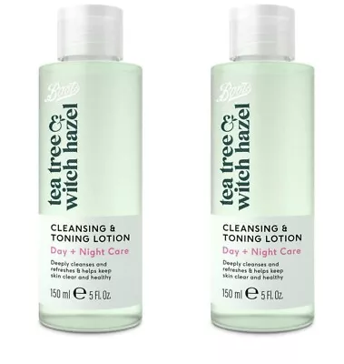 £12.95 • Buy Boots Tea Tree And & Witch Hazel CLEANSING AND TONING LOTION 150ML - 2 PACK