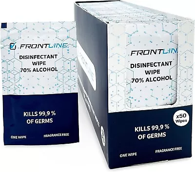 50Disinfectant 70% Alcohol Wipes Portable Hand Wash Hygiene Antiseptic Cleaning  • £5.49