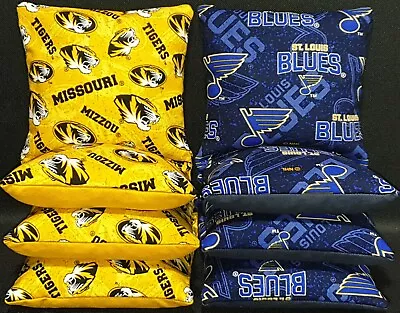 Set Of 8 St. Louis Blues Missouri Mizzou Cornhole Bean Bags FREE SHIPPING • $39.99