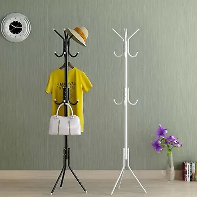 Coat Stand Garment Rack Metal Coat Jacket Umbrella Hanger Standing Hook Rack • £8.95