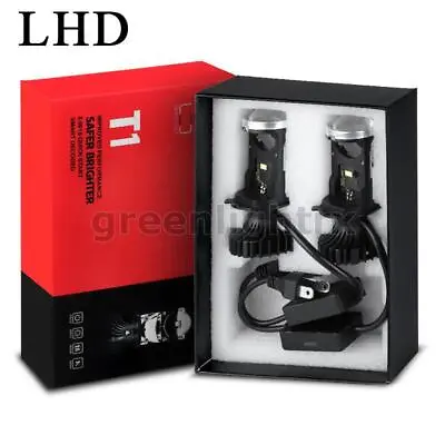 2X H4 9003 Mini LHD Bi-LED Projector LED Headlight Lens Kit Hi-Lo 6000K Retrofit • $47.98