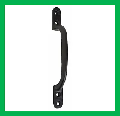 Black Hot Bed D Pull Handle 175mm 7  Door Gate Shed Sash C/w Fixings • £2.85