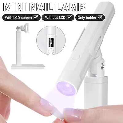 Mini UV LED Nail Lamp Portable Polish Curing Gel Dryer Light With Bracket • £6.39