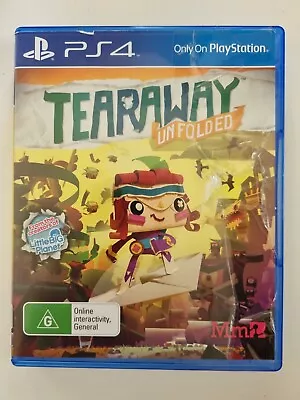 Tearaway Unfolded PS4 PlayStation 4 Game * PS5 Compatible * • $9