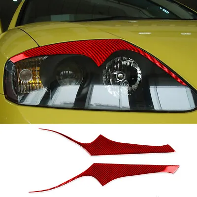 Red Carbon Fiber Headlight Eyelid Eyebrow Trim For Hyundai Tiburon Coupe 2003-06 • $44.63