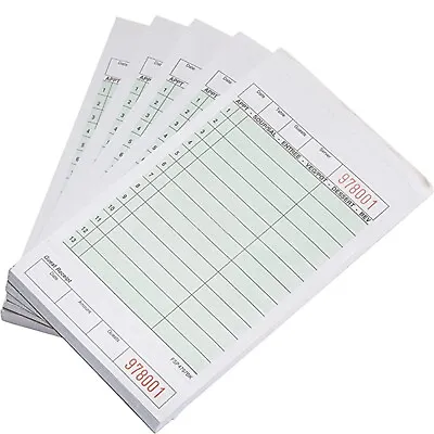 25 Pack - 2 Part Green Carbonless Guest Check Pads - 50 Pages Per Server Pad • $35.95