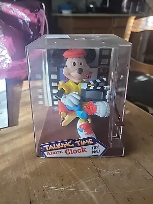 1991 Disney Sounds Fun Mickey Mouse Talking Time Director Alarm Clock • £14.48