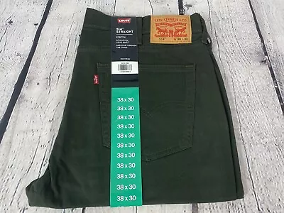 New LEVI'S 514 Straight Leg Stretch Jeans Men's Size 38 X 30 GREEN • $37.99