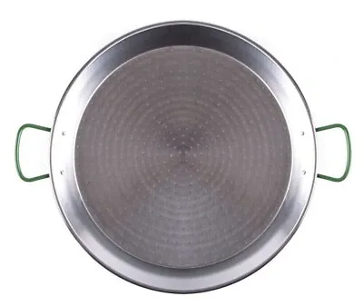 Paella Pan Polished Steel 32cm Only Gas Silver Grety Handles • £9.99