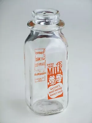 1965 Anderson Erickson Dairy Des Moines IA ~ Fire-Glazed Half-Pint Milk Bottle • $14.95