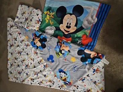 Disney's Mickey Mouse Goofy Donald Crib Fitted &Flat Sheet Case & Comforter • $15