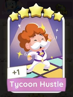 Monopoly GO Sticker  5 Stars ⭐️⚡️Tycoon Hustle⚡️ INSTANT DELIVERY ⚡️ • $6