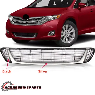 Fits 2013-2015 Toyota Venza Wagon Front Bumper Lower Grille Black+Silver • $29.99