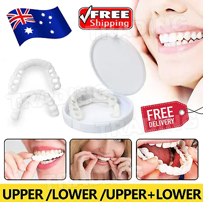 $6.85 • Buy Snap On Bottom Upper+Lower False Teeth Dental Veneers Dentures Fake Tooth Smile