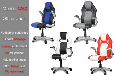 $120 • Buy Swivel Gaming Sporty Racing Office Desk Massage Recliner Chair PU Flip Up Arm