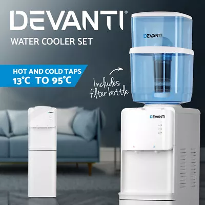 Devanti Water Cooler Dispenser Stand Hot Cold Taps Filter Water Purifier Bottle • $149.95