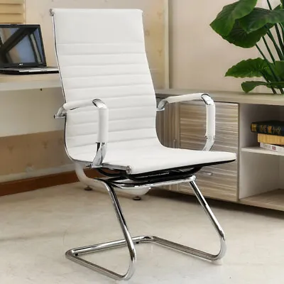 Gaming Race Computer Black White Racing Chair Leather Cantilever Legs High Back • £79.95