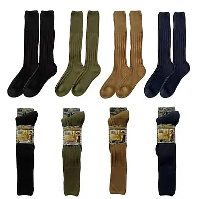 £14.95 • Buy 4 Pairs Of Men's Army Socks Long Knee High Military Commando Socks, Size 6-11