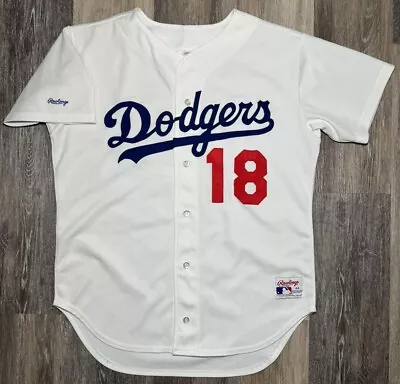 Vintage Authentic Rawlings Los Angeles Dodgers Baseball Jersey Size 44 #18 • $123.49