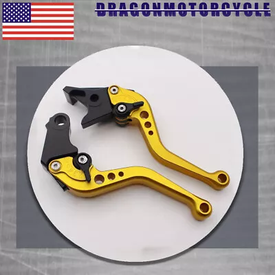 CNC Motorcycle Adjustable Short Levers For YAMAHA YZF R6 06-16 YZF R1 04-08 GOLD • $24.91