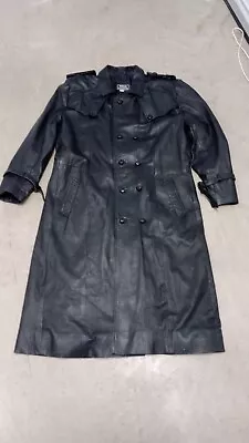 Royal Leather  Men's Genuine Leather Black Trench Coat Size XLarge • $39.99