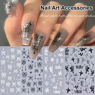 Nail Art Stickers Decals Flower Bow Manicure Simple Decoration DIY • $0.99