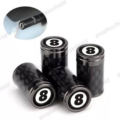 Universal Carbon Wheel Tire Air Valve Caps Stem Cover 8 Ball • $9.99