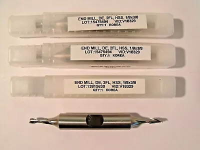 (3) NIB MSC Value Collection 27745 ϕ1/8  Double Ended End Mills:  2FL HSS • $40