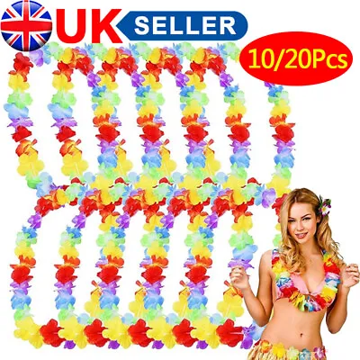 50x Hawaiian Hawaii Lei Garland Flower Necklace Beach Hen Stag Party Hula Aloha • £4.59