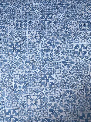 Fat Quarter Michael Miller Bluebird Ikat Blue White Blender 100% Cotton Fabric • £4.60