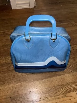 Vintage Brunswick Don Carter Bowling Ball Bag W/ Single Ball Rack Preowned Blue • $13.50