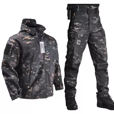 Jackets+Pants Soft Shell Clothes Tactical Suits Waterproof Jacket Men  Pilot Set • $43.96