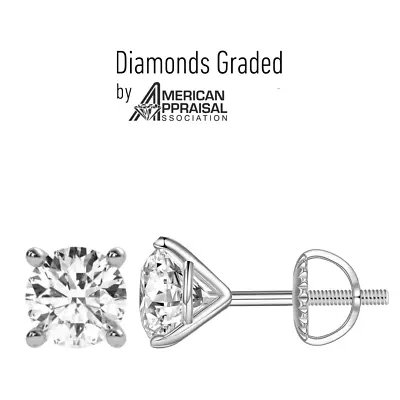 2.02 Carat D VS1 Certified Natural Diamond Martini Style Studs 18K White Gold • $7712.10