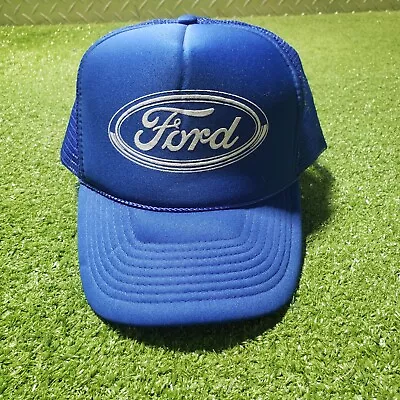 Vintage FORD Trucker Mesh Blue Baseball Hat Cap Snapback • $30.06