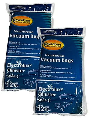 24 Bags For Electrolux Canister Vacuum Style C  Micro Filtration By Envirocare  • $21.93