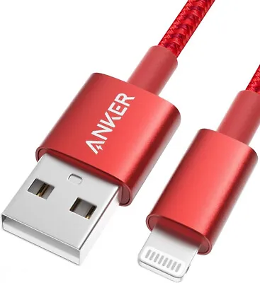 $35 • Buy Anker Premium Double-Braided Nylon With Lightning Connector Red Cable 1.8m