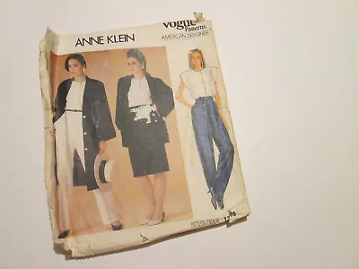 Vtg Vogue Americana Pattern #1385 Misses Anne Klein Coat Pants Skirt Size 14 CU • $9.99