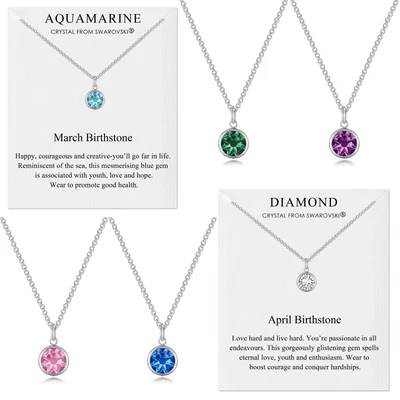 £8.99 • Buy Birthstone Necklaces Created With Crystals From Zircondia® By Philip Jones