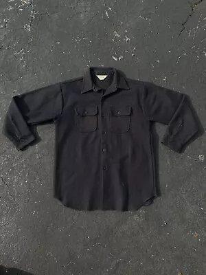 TRU Vintage 1940/50s Navy CPO Wool Shirt Flannel Military USN US Navy WW2 Size L • $70