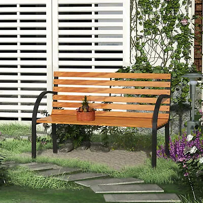 Wooden Garden Bench Park Chair Love Seat Chair Outdoor Patio Porch Furniture • £58.99